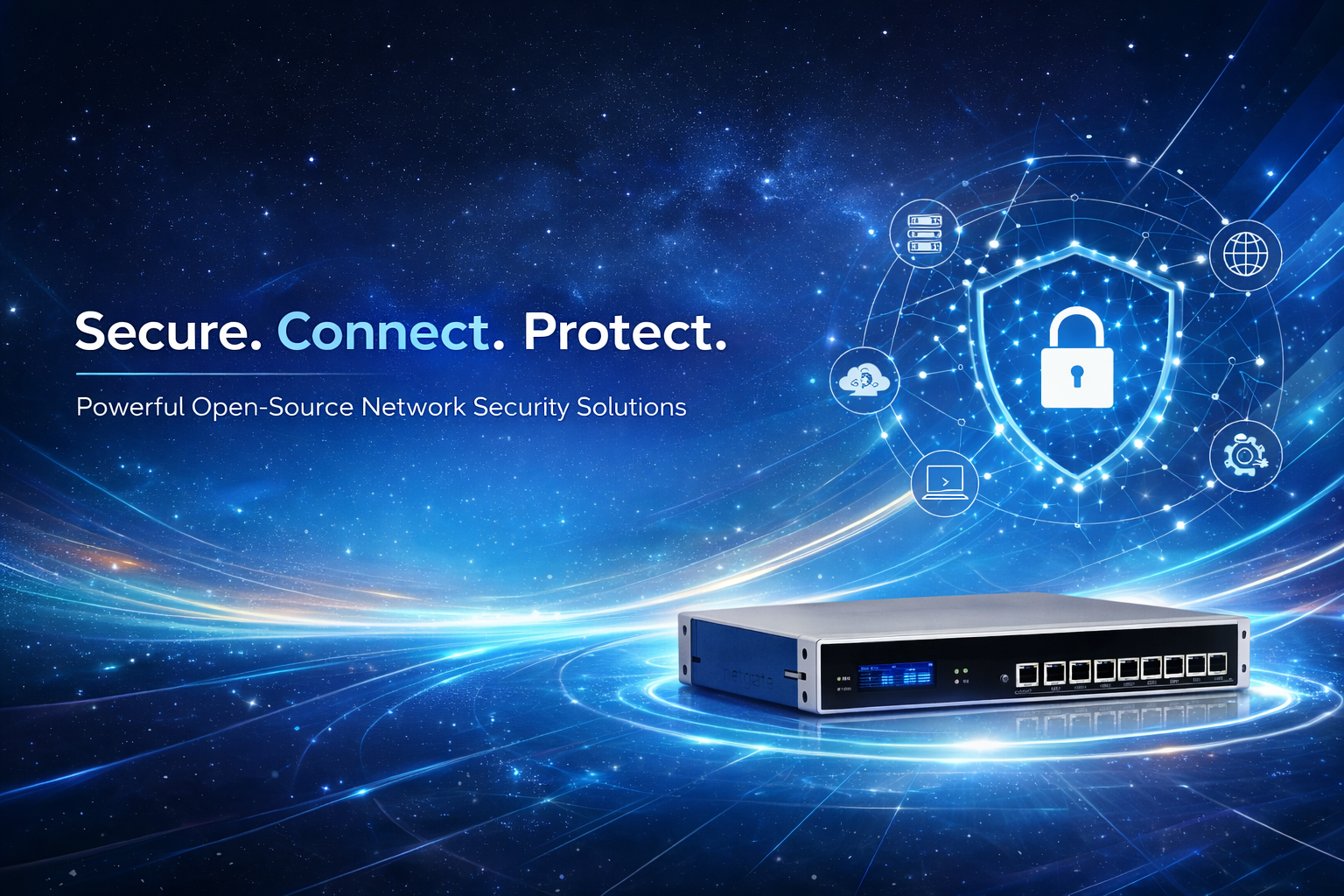 Netgate firewall appliance with pfSense Plus showcasing enterprise network security, VPN, and cloud connectivity solutions by ShivinTech Singapore